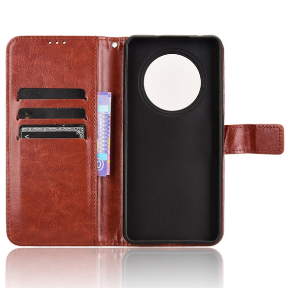 Pattintható tok a Oppo Reno 12FS / 12F, Crazy Horse Wallet, barna