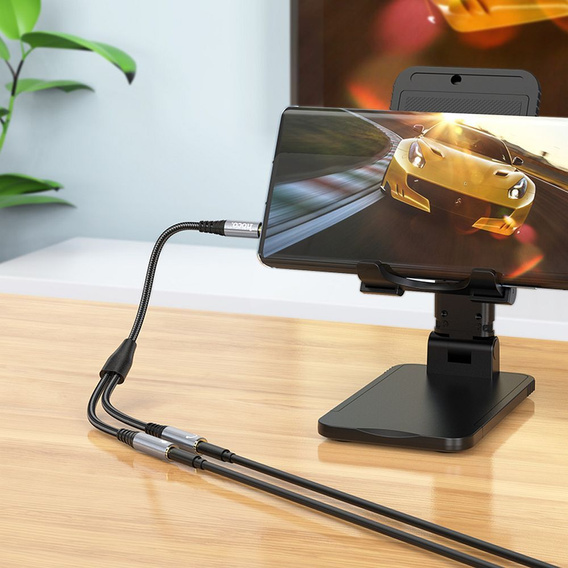 Hoco UPA21 2 az 1-ben AUX audio kábel – 3,5 mm-es jack osztó