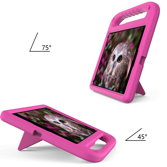 Gyermek tok iPad 10.2 2021 / 2020 / 2019, fogantyúval, rózsaszín