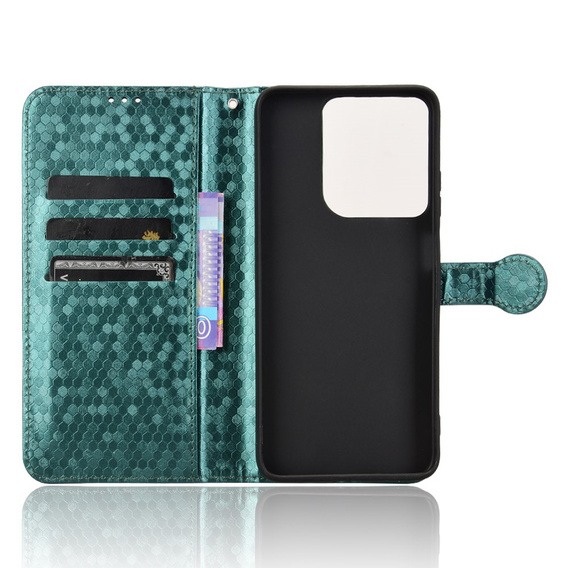 Flap tok Motorola Moto G86 Power 5G, Wallet Rhombus, zöld
