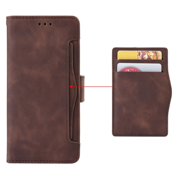 Pattintható tok a Samsung Galaxy A25 5G, Card Slot, barna