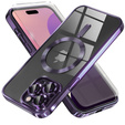 Tok iPhone 16 Pro Max-hoz, Electro MagSafe, lila + üveg a képernyőhöz