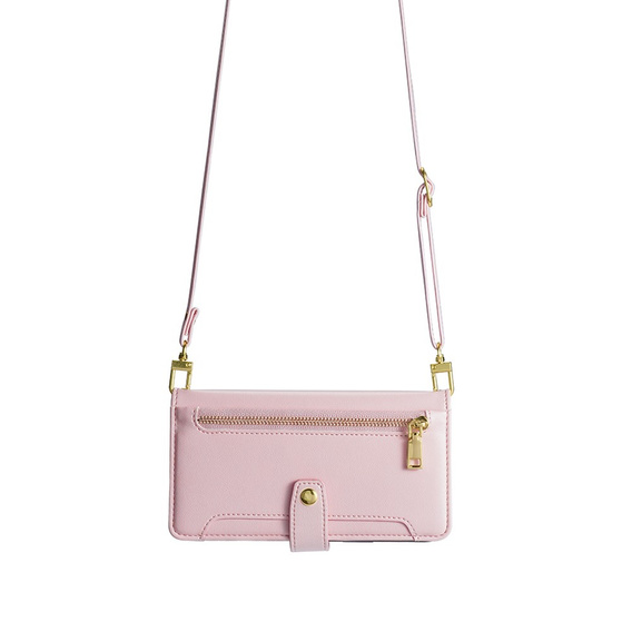 Pattintható tok a Honor Magic5 Lite, Wallet Zipper Pocket, rózsaszín