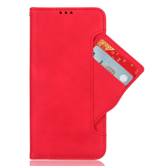 Pattintható tok a Samsung Galaxy M15 5G, Card Slot, piros