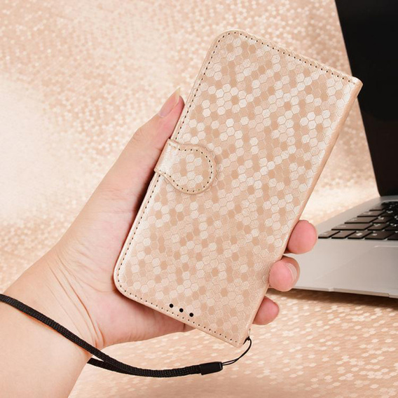 Flap tok T Phone 3 5G, Wallet Rhombus, arany