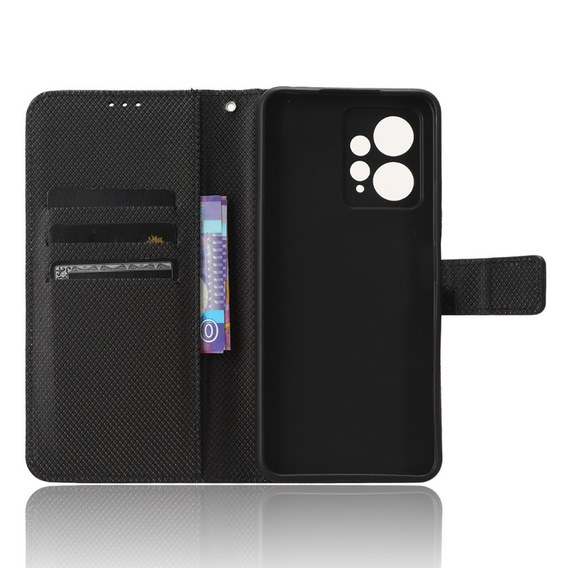 Pattintható tok a Xiaomi Redmi Note 12 4G, Wallet Smart Magnet, fekete