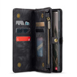 CASEME tok Samsung Galaxy S25 Ultra, Retro Leather Wallet, szíjjal, fekete