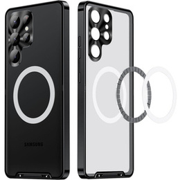 Kameravédő tok Samsung Galaxy S23 Ultra, CamShield MagSafe, átlátszó / fekete