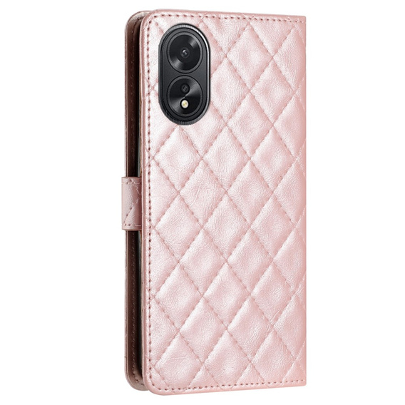 Pattintható tok a Oppo A38 4G / Oppo A18 4G, Wallet, BINFEN COLOR, rózsaszín rose gold