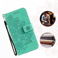 Pattintható tok a Samsung Galaxy A14 4G/5G, Mandala Flower, zöld