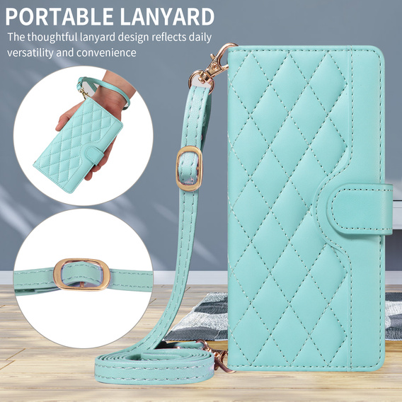 Rhombus Crossbody bőr flip tok Motorola Edge 70 készülékhez