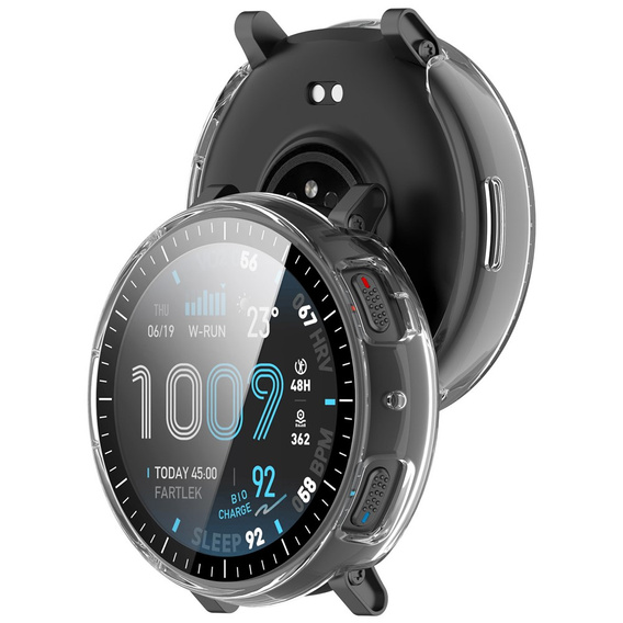 2 az 1-ben tok + edzett üveg az Amazfit Active Max készülékhez, átlátszó