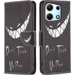 Pattintható tok a Infinix Zero 30 5G, Wallet, Don't Touch My Phone, fekete