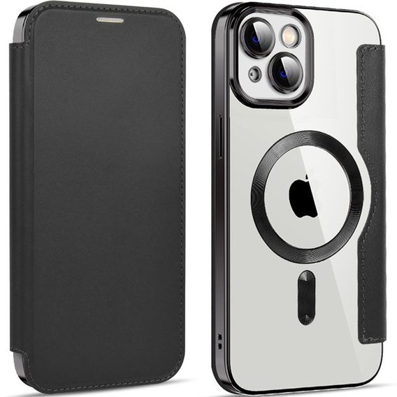 Pattintható tok a iPhone 13, RFID Wallet MagSafe CamShield, fekete