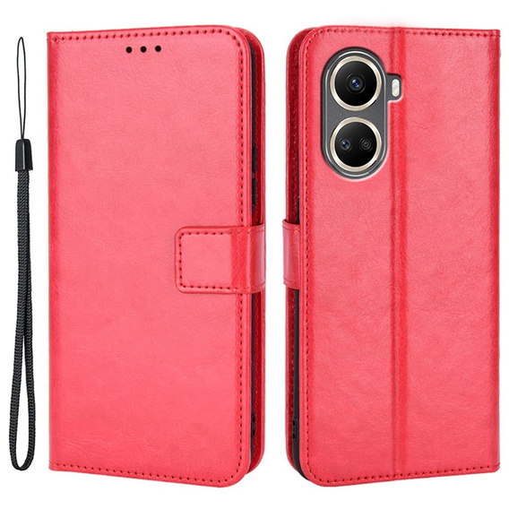 Pattintható tok a Huawei Nova 10 SE, Crazy Horse Wallet, piros