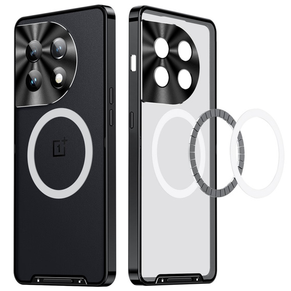 Kameravédő tok OnePlus 12 5G, CamShield MagSafe, átlátszó / fekete