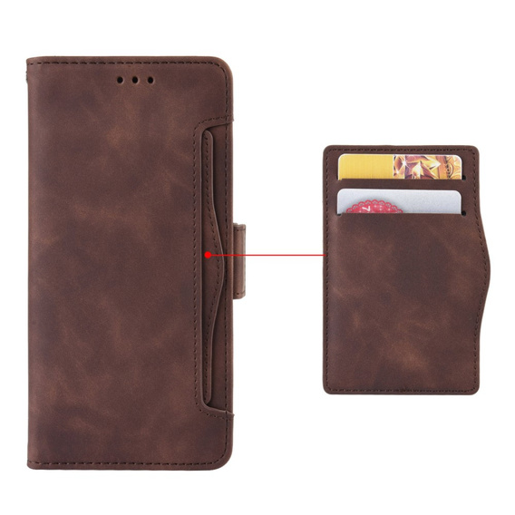 Pattintható tok a Infinix Hot 50 4G, Card Slot, barna