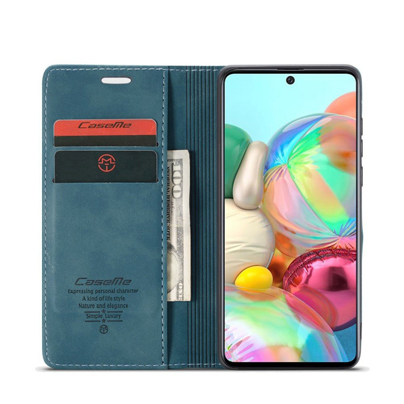 CASEME tok Samsung Galaxy A71, Leather Wallet Case, zöld