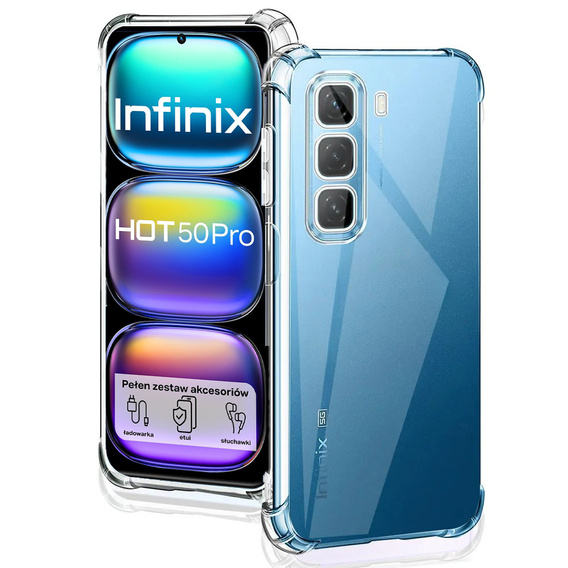 Telefontok a Infinix Hot 50 Pro 4G, Dropproof, átlátszó