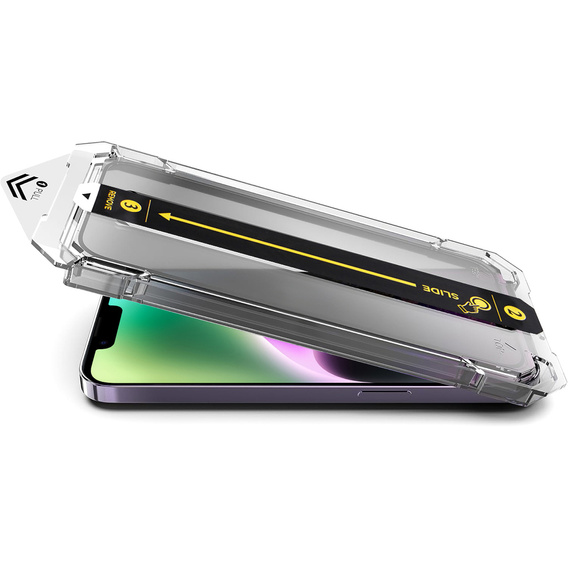 2x edzett üveg iPhone 16e / 14 / 13 / 13 Pro, ERBORD Easy App Full Screen Protector