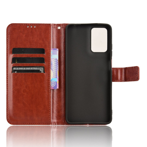 Pattintható tok a Motorola Moto G24 / G24 Power / G04, Crazy Horse Wallet, barna