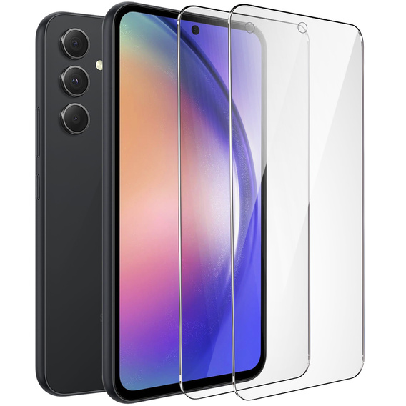 2x edzett üveg a Samsung Galaxy A54 5G, ERBORD 9H Hard Glass a képernyőn