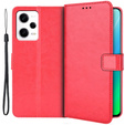 Pattintható tok a Xiaomi Redmi Note 12 5G / POCO X5 5G, Crazy Horse Wallet, piros