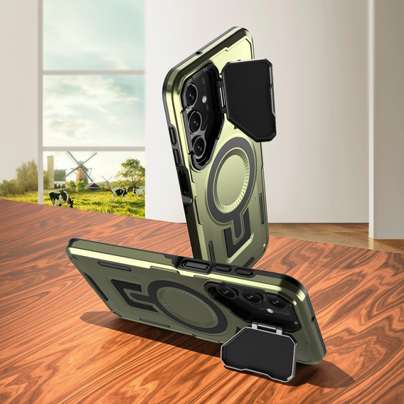 Tok Samsung Galaxy A16, Military MagSafe with camera protection, zöld