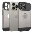 Telefontok a iPhone 15 Pro, ERBORD MagProtect Slide Camera, titánium szürke