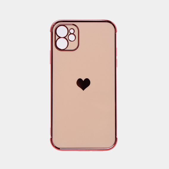 Telefontok a Apple iPhone 11, Electro heart, rózsaszín rose gold