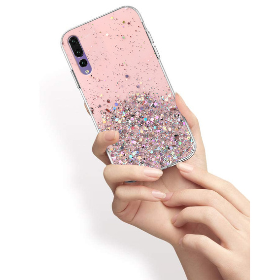 Telefontok a Huawei P20 Pro, Glittery, rózsaszín