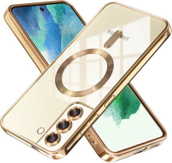 Tok Samsung Galaxy S21 FE-hoz, Electro MagSafe, arany + üveg a képernyőhöz