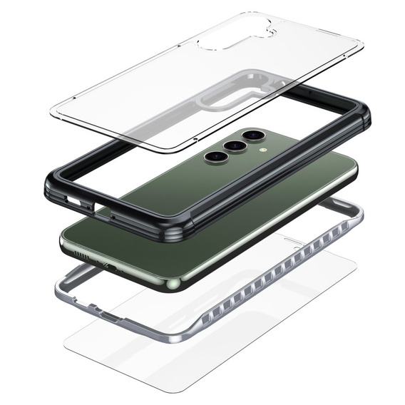 Tok Samsung Galaxy S23 FE készülékhez, Shockproof, fóliával, fekete