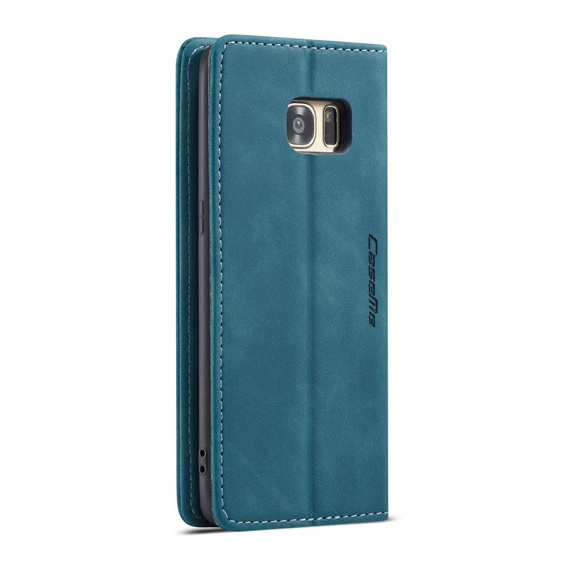 CASEME tok Samsung Galaxy S7 Edge, Leather Wallet Case, kék