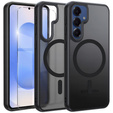 Tok Samsung Galaxy S25 / S24-hoz, MagSafe, ERBORD Matt Case, fekete + képernyőüveg
