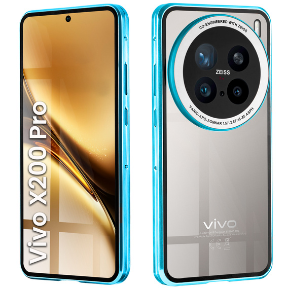 Tok Vivo X200 Pro 5G, Magnetic Dual Glass, kék