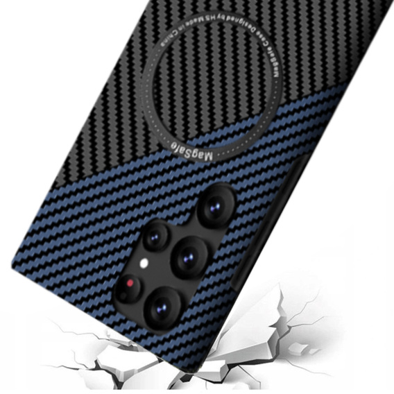 Telefontok a Samsung Galaxy S22 Ultra, Magsafe Slim Carbon, fekete / kék