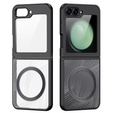 DuxDucis tok Samsung Galaxy Z Flip7 FE / Z Flip6, Aimo Case, MagSafe, átlátszó / fekete