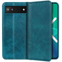 Telefontok a Google Pixel 7a, Wallet Litchi Leather, zöld