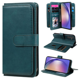 Flip tok Samsung Galaxy A55 5G, 10 Card Slots Wallet, zöld