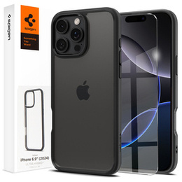 A Spigen tok iPhone 16 Pro Max, Ultra Hybrid, átlátszó / fekete + 9H edzett üveg