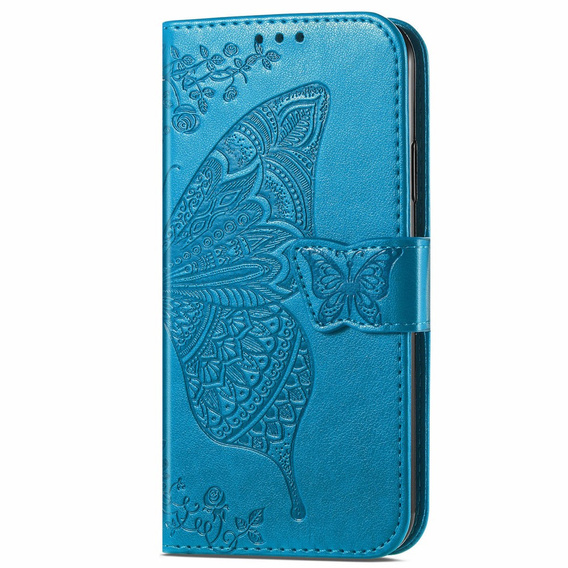 Pattintható tok a Motorola Moto G86 Power 5G, Butterfly, kék