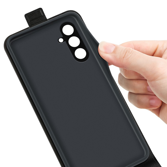 Pattintható tok a Samsung Galaxy M34, Flip, fekete