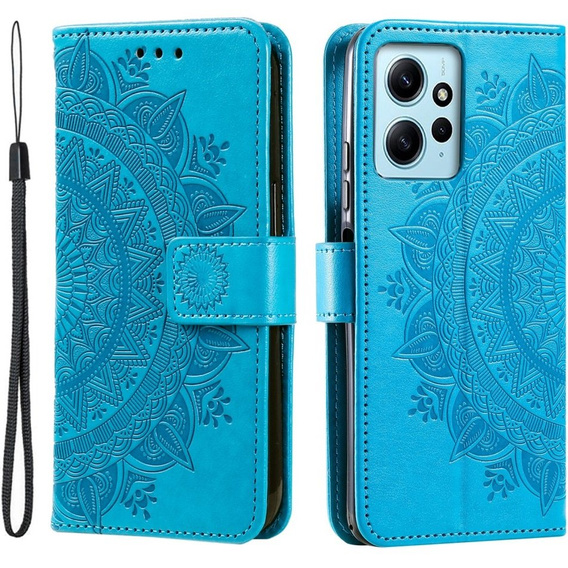 Pattintható tok a Xiaomi Redmi Note 12 4G, Mandala, kék