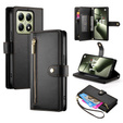 Pattintható tok a Xiaomi 14T, Wallet Zipper Pocket, fekete