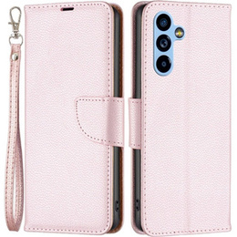 Pattintható tok a Samsung Galaxy A54 5G, Wallet Litchi Magnet, rózsaszín rose gold