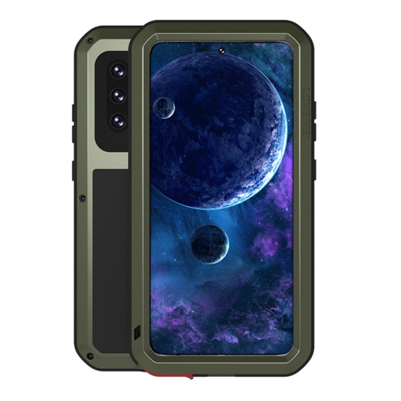 Love Mei Telefontok a Samsung Galaxy A52/A52s, armored with glass, zöld