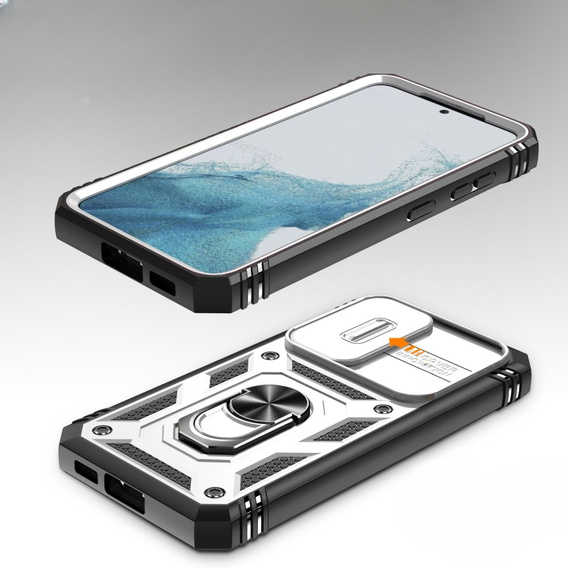 Telefontok a Samsung Galaxy S23, CamShield Slide, CamShield Slide, Fehér / fekete