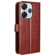 Pattintható tok a Xiaomi Redmi 13, Crazy Horse Wallet, barna