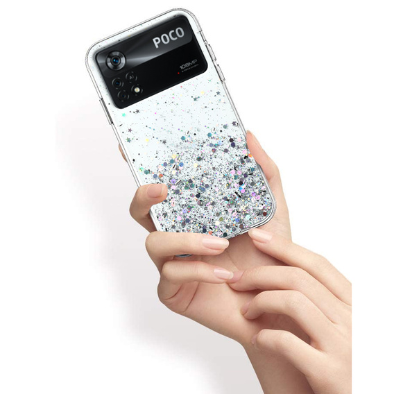 Telefontok a Xiaomi Poco X4 Pro 5G, Glittery, átlátszó